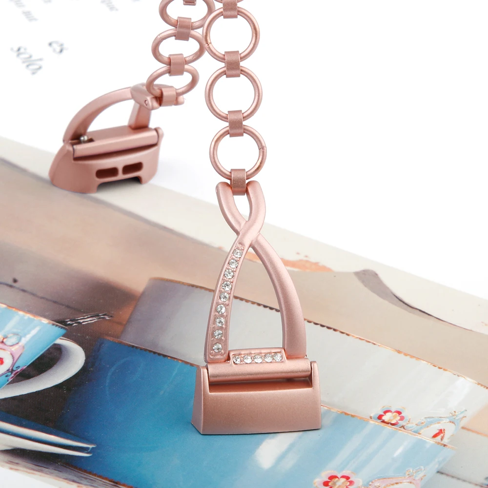 สแตนเลสสตีลสำหรับนาฬิกาFitbit Charge 4สายรัดข้อมือผู้หญิงเครื่องประดับสร้อยข้อมือสำหรับFitbit Charge4กีฬาเข็มขัดสายรัด