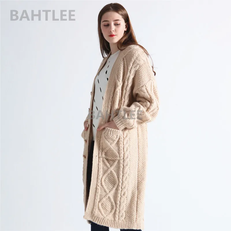 BAHTLEE-Women's Mohair Knitted Pullovers, O-Neck, Hollowing Out Sweater, Long Sleeves, Wool Jumper, Lazy Style, Spring, Autumn