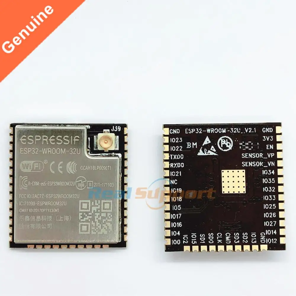 50PCS ESP32-WROOM-32U ESP32-WROOM-32U-N4 Wi-Fi+BT+BLE ESP32 Module IPEX antenna connector 32Mbits 4MB Flash Memory Espressif