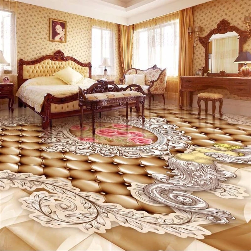 beibehang papel de parede 3D Custom Photo wallpaper for walls 3 D Large Mural Wallpapers Premium HD Angels Rose 3D Floor Tiles