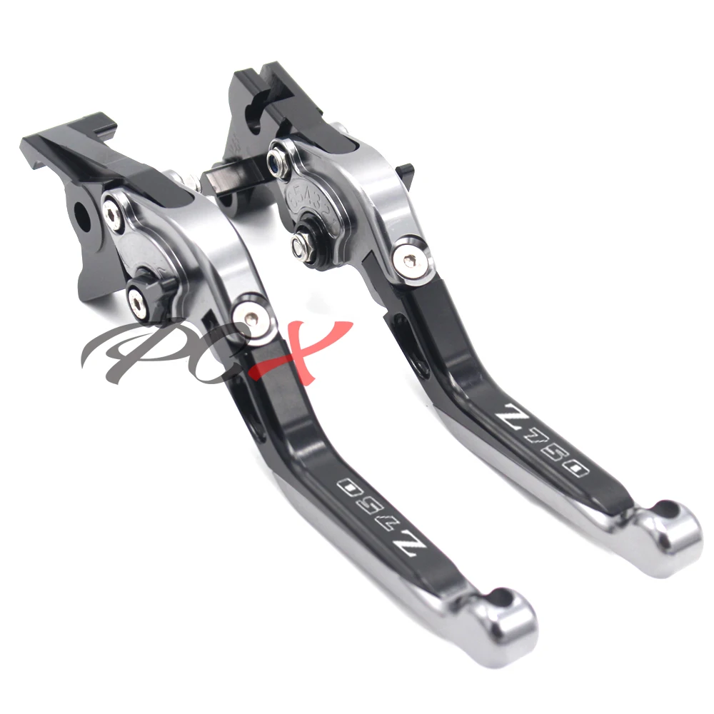 !Logo(Z750) CNC Billet Aluminum Folding Motorcycle Brake Clutch Levers For Kawasaki Z750 Z 750 (not Z750S model) 2004 2005 2006