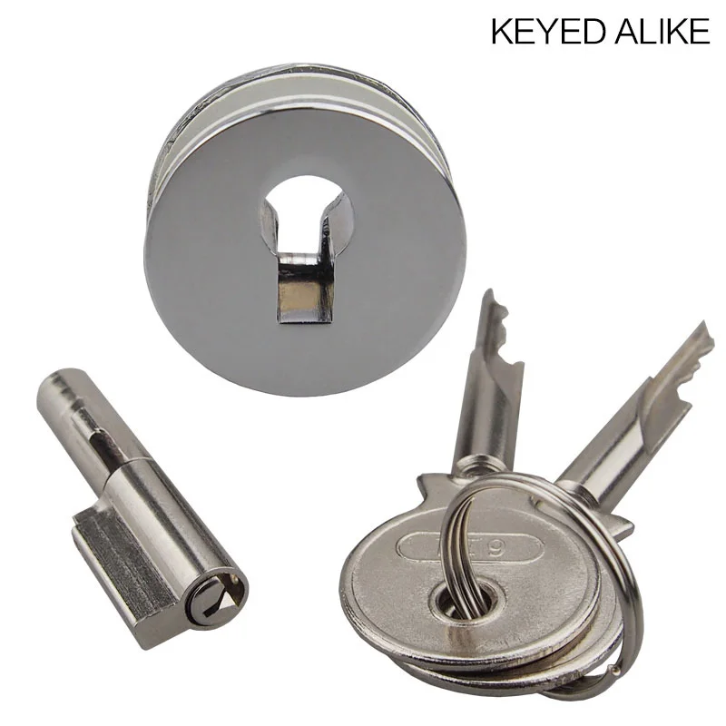 Wholesale 100PCS All Keyed Alike Sliding Glass Showcase Lock Suits Display Cabinet Lock Glass Door Lock JF1387