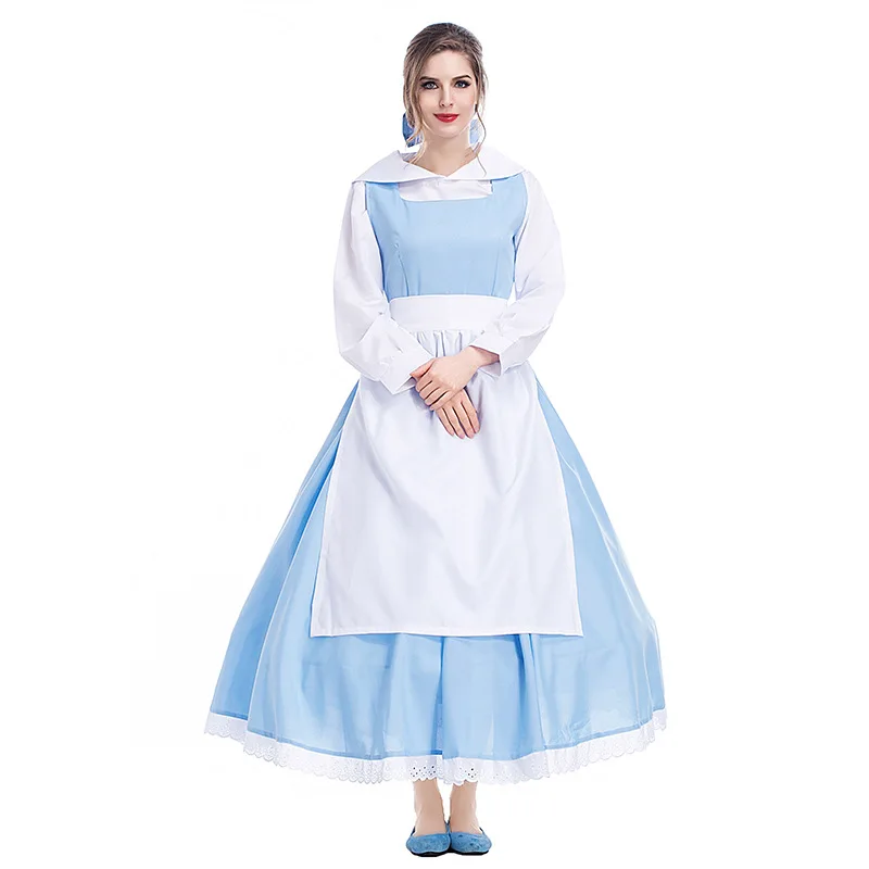 

blue dress belle costume beauty and the beast adult princess southern dress halloween fancy dress costume