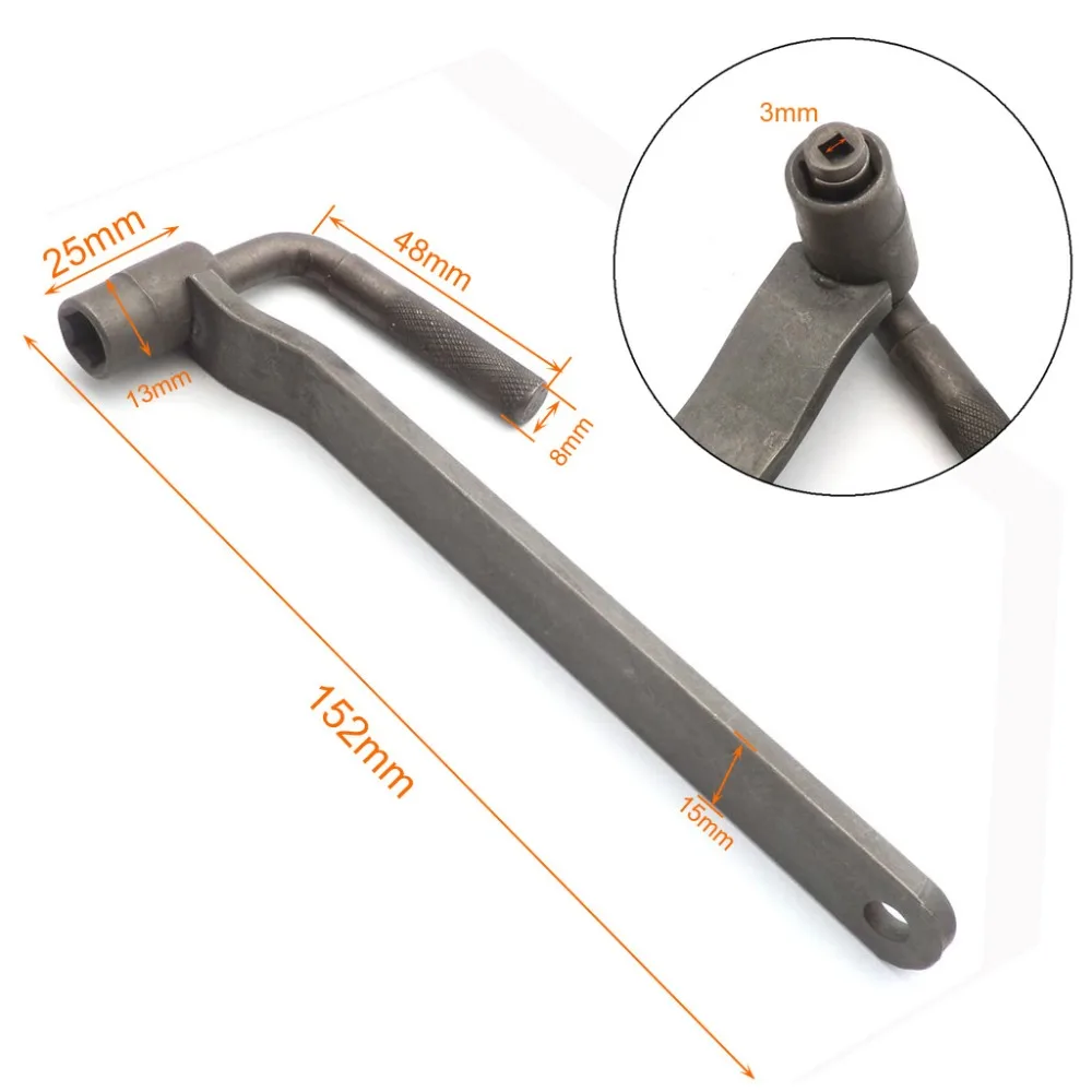 Motorrad-Motorventil-Einstellwerkzeug, quadratischer Sechskant-T-Schlüssel, Ventilschraubenschlüssel 8mm 9mm 10mm, Spaltmesser 0,02 bis 1mm – Detail 3