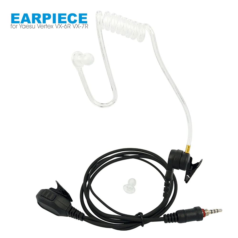 Earpiece Headset Mic For Yaesu Vertex VX-6R VX-7R VX6R VX7R FT-270 FT-270R VX-127 VX-170 Walkie Talkie Covert Air Acoustic Tube