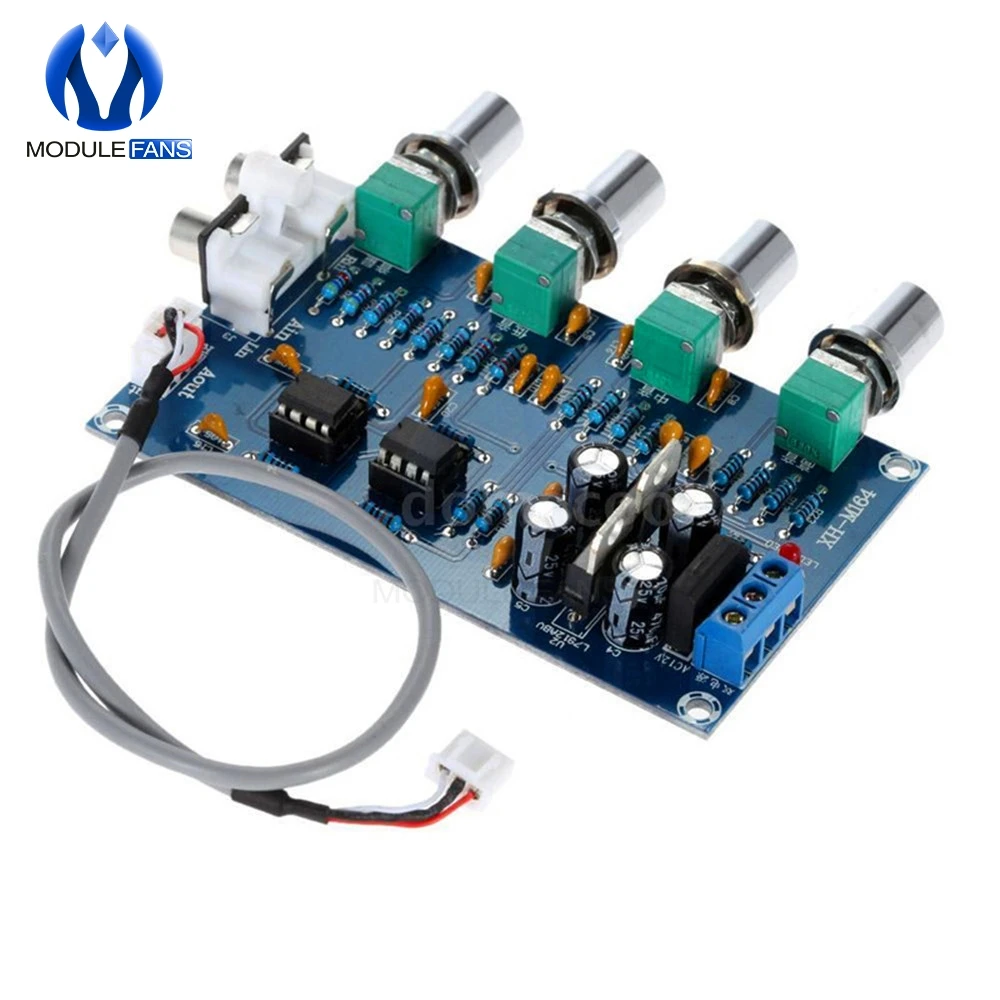 New NE5532 Stereo Pre-amp Preamplifier Tone Board Audio 4 Channels Amplifier Module 4CH CH Control Circuit Telephone Preamp