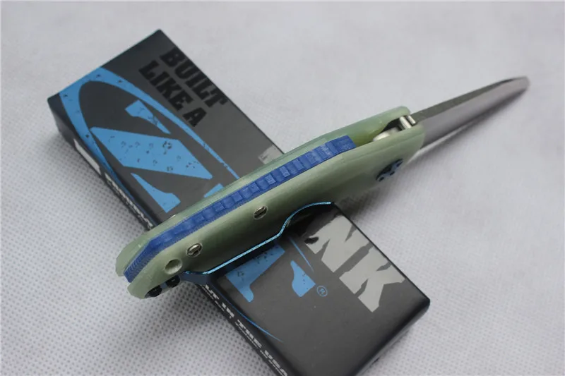 ZT0456 고품질 접는 나이프, 블레이드: D2 (얼룩), 핸들 옥 G10, 야외 캠핑 csgo 사냥 손 도구, 무료 배송