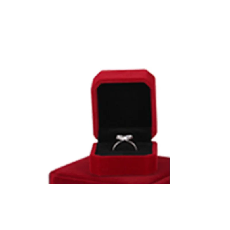 High Quality 1pc Square Wedding Velvet Earrings Ring Box Jewelry Display Case Gift Boxes Fashion Jewelry Box Accessories