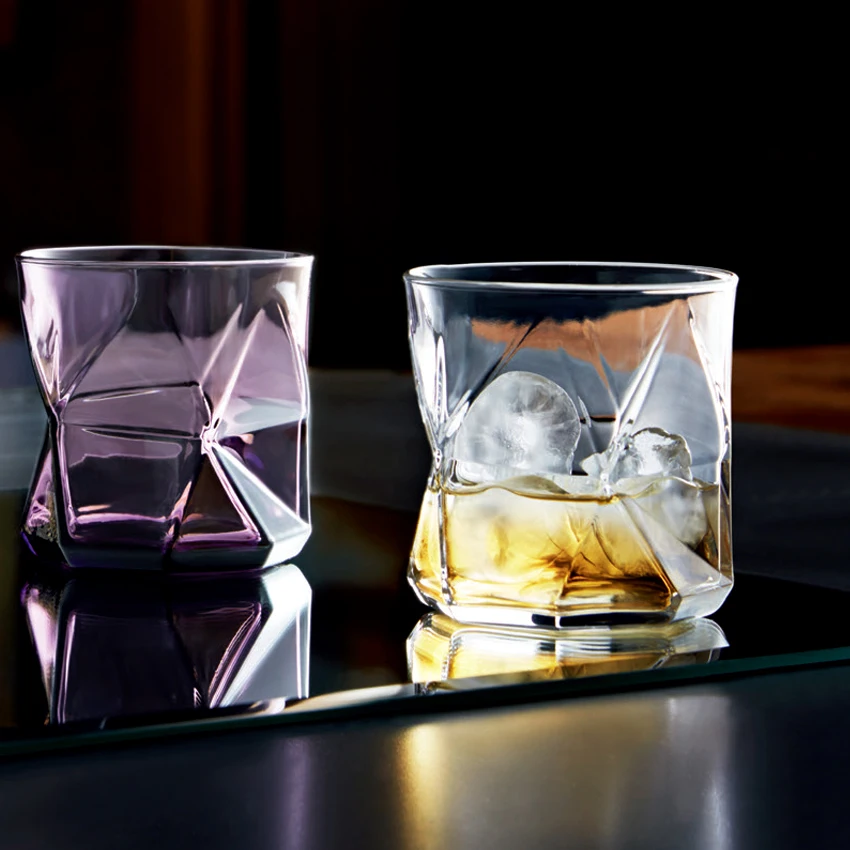 

Creative Glass Cup for Fruit Juice Drinking, Water Cup, Geometric Design, Cold and Hot Drinking Utensils, Bar and Hotel Party