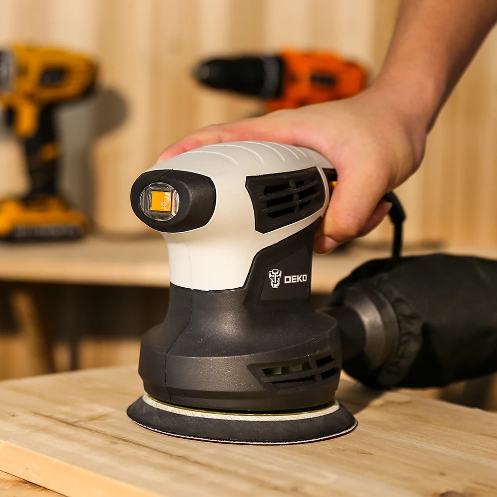 DEKO 280W/320W/350W Zufällige Umlaufbahn Elektrische Sander mit 125mm 8 Löcher Schleifpapier und variable Geschwindigkeit Sander Power Tools