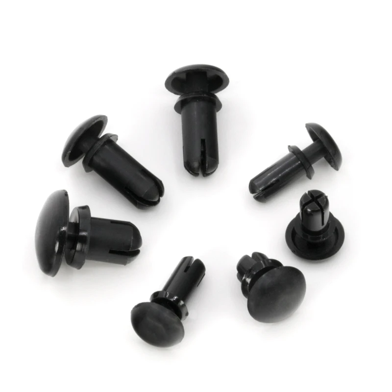 2.1/2.7/3.1/3.6/4.1/5.1/6.1mm R Type Expansion Rivet Nut Nylon Plastic Buckle Clip Computer PCB Mother Board Black White 120pcs