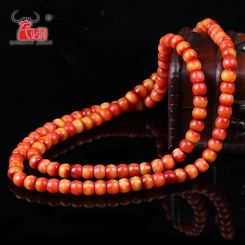 10PCS Natural camel bone Tibetan bone DIY buddhist beads bracelet accessories. Hole 1.5mm