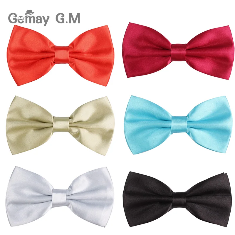 

Fashion Classic Solid Bowtie For Men Neckwear Adjustable Mens Bow Tie Polyester Bowties for Wedding Shirts Ties