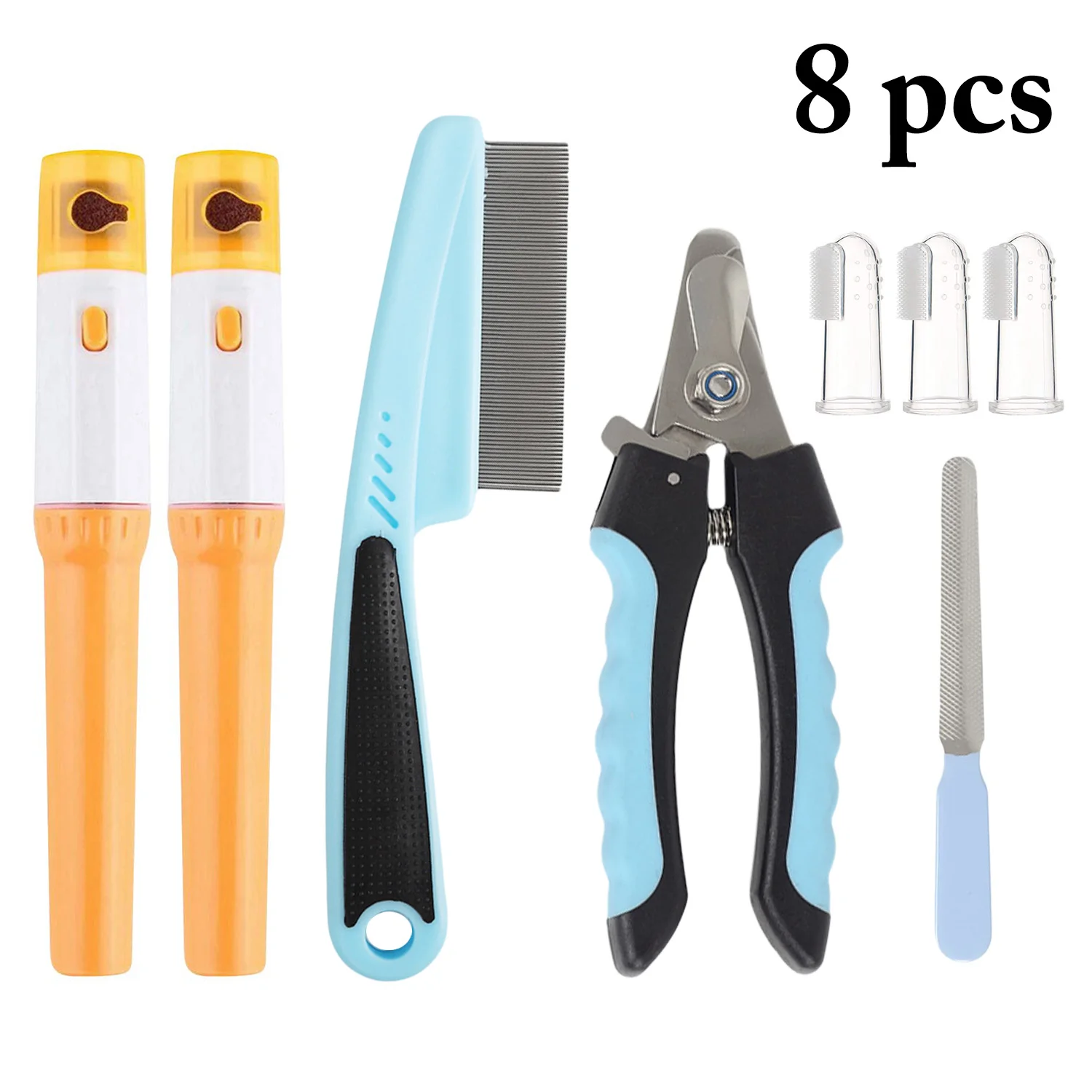 8PCS Portable Multi-Purpose Pet Dog Trimming Beauty Set Dog Grooming Kit Pet Nail Trimmer Nail Grooming Tools Pet Supplies