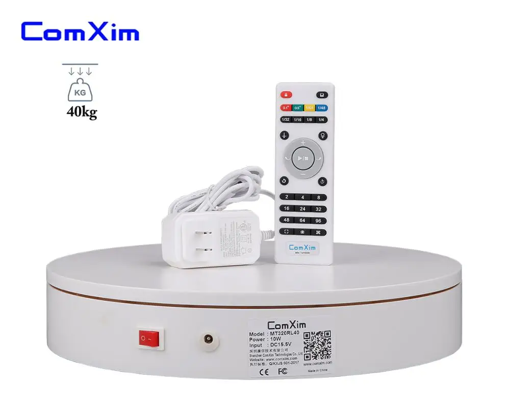 

ComXim 32cm White Black Remote Control Direction Angular Speed Photographic Turntable Electric Turntable Photography Show Cake