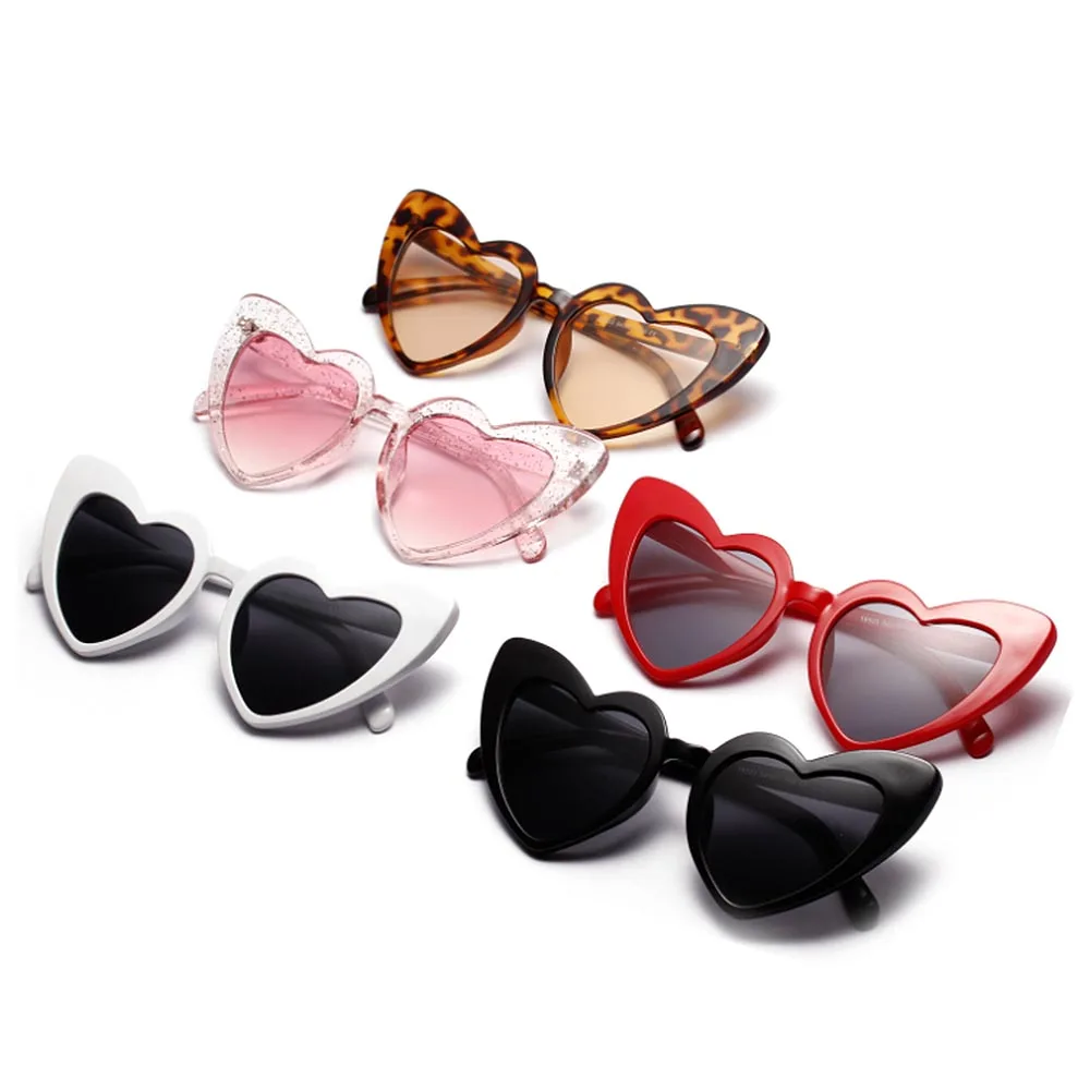 Heart Sunglasses Women brand designer Cat Eye Sun Glasses Retro Love Heart Shaped Glasses Ladies Shopping Driver Goggles