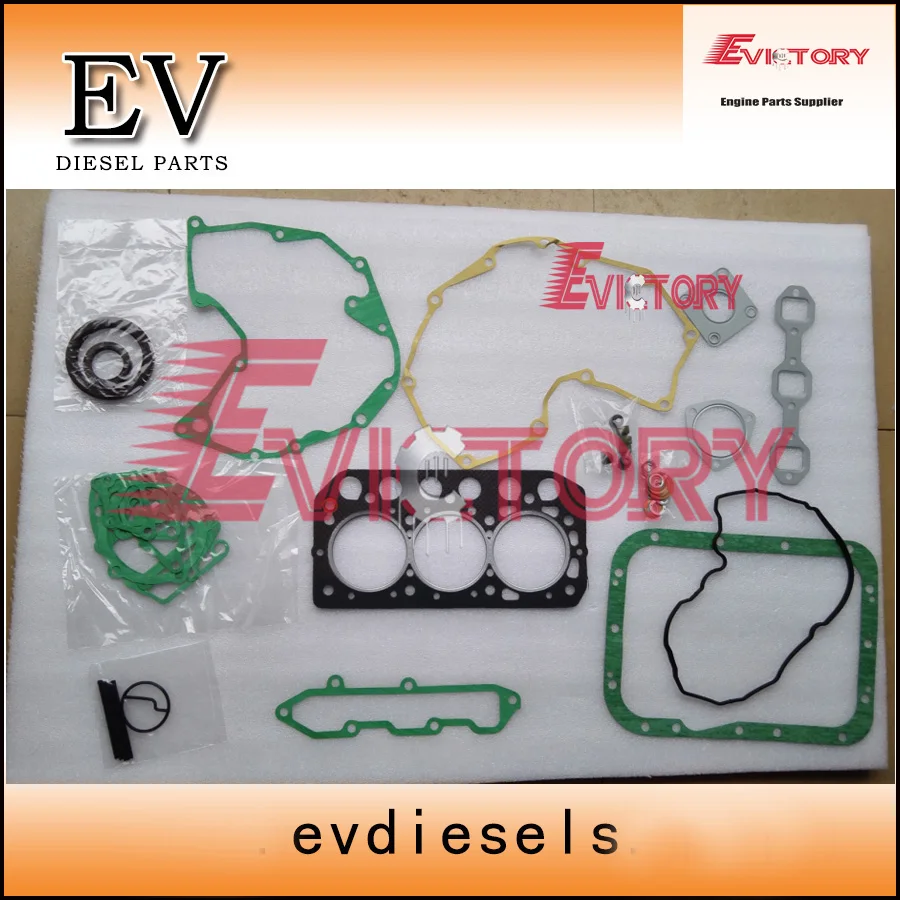 Evictory Fit for Mitsubishi engine excavator S3L S3L2 piston ring set 31A17-00010 + full gasket engine bearing