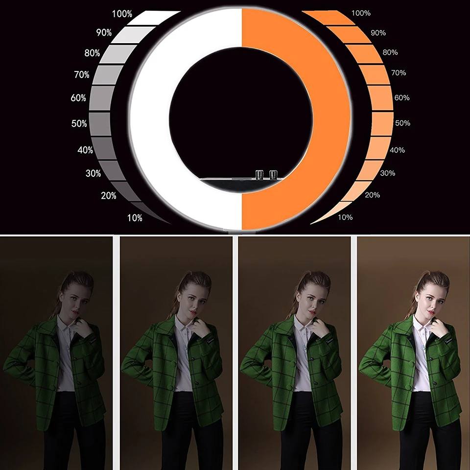 Zomei 18 Inch Vòng LED Ánh Sáng Mờ Chụp Ảnh Chiếu Sáng Phòng Thu Video 3200-5600K Cho Điện Thoại Trang Điểm Sống youtube Chân Dung