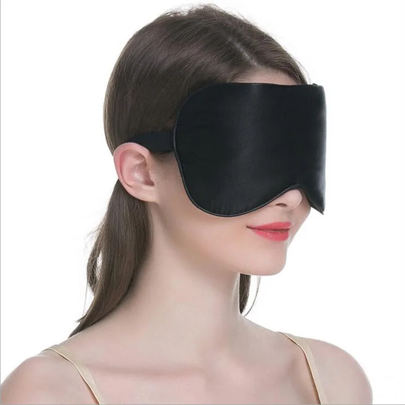 Upscale Real Silk Portable Travel Sleep Eye Mask Rest Aid  Soft Cover Eye Patch Hot sale Eyeshade Sleeping Mask Case MR078