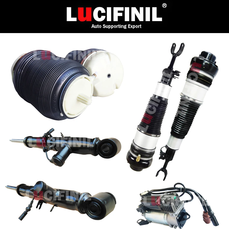 

LuCIFINIL 7PCS Rear Air Ride Front Air Spring Air Compressor Fit Audi A6 C6 4F0513032H(05312L) 4F0616040AA(39AA) 4F0616005E