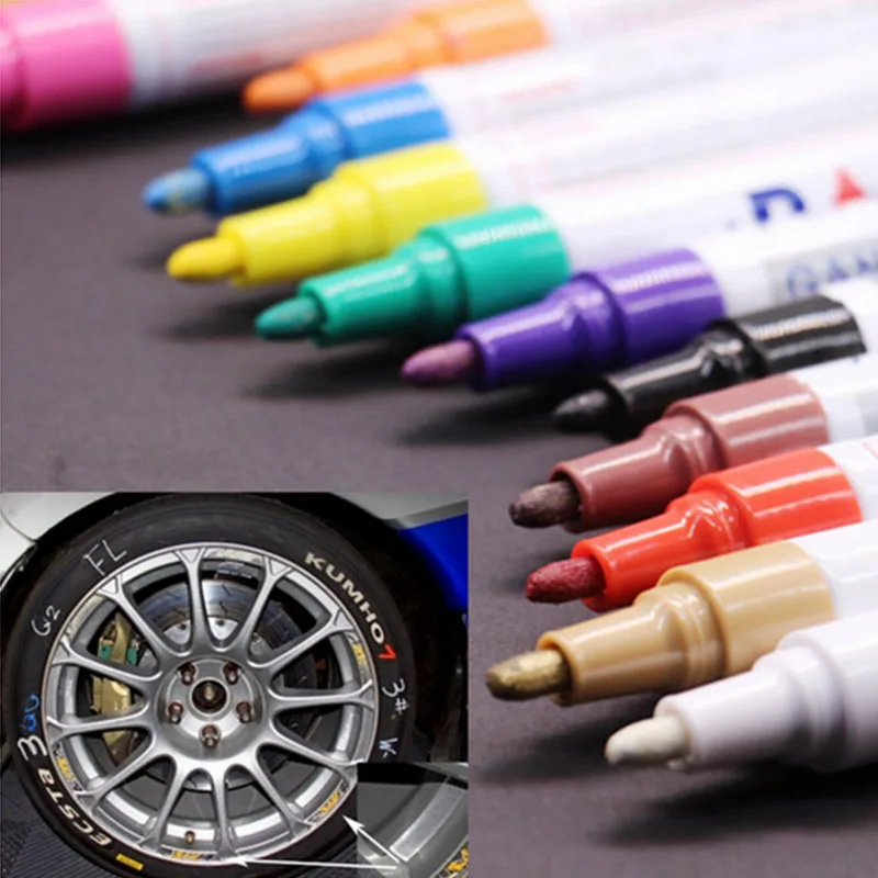 Colorful Waterproof pen Car Tyre Tire Tread CD Metal Permanent Paint markers Tool for RC Car Crawler Traxxas TRX4 Axial SCX10 S1