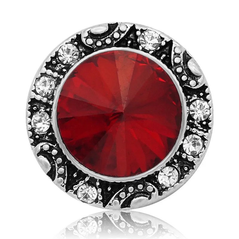 New KZ3137 Charming colorful Round rhinestone crystal 20MM snap buttons fit snap bracelet jewelry wholesale