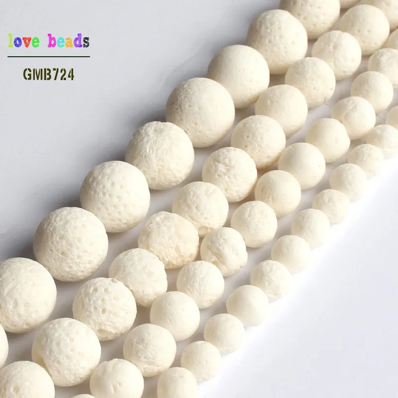 Natural White Sponge Coral Round Spacer Beads for Jewelry Making Beaded Bracelet DIY Jewelry 15\