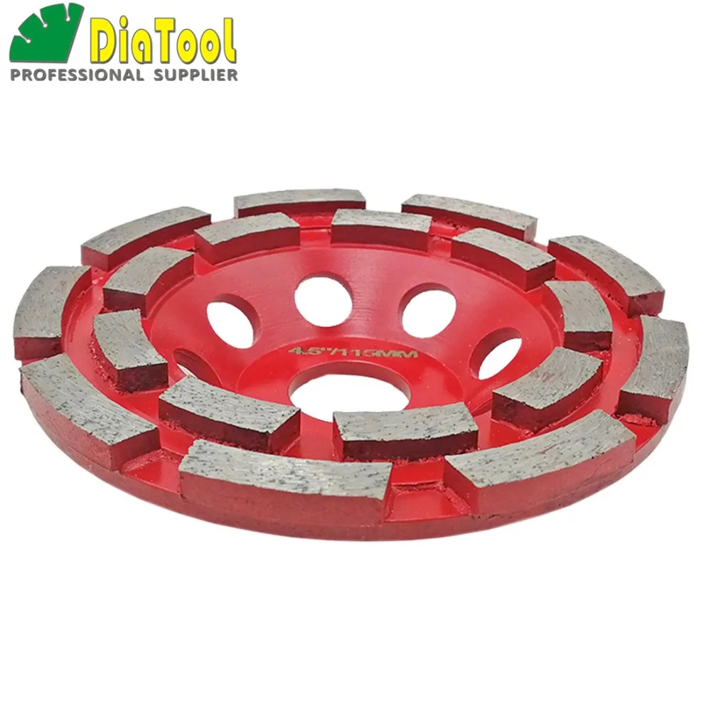 DIATOOL 2 pcs 4.5 "Diamante Doppia Ruota Tazza di Fila Per Calcestruzzo Materiale Abrasivo, 115 millimetri Mola, foro di 22.23 millimetri