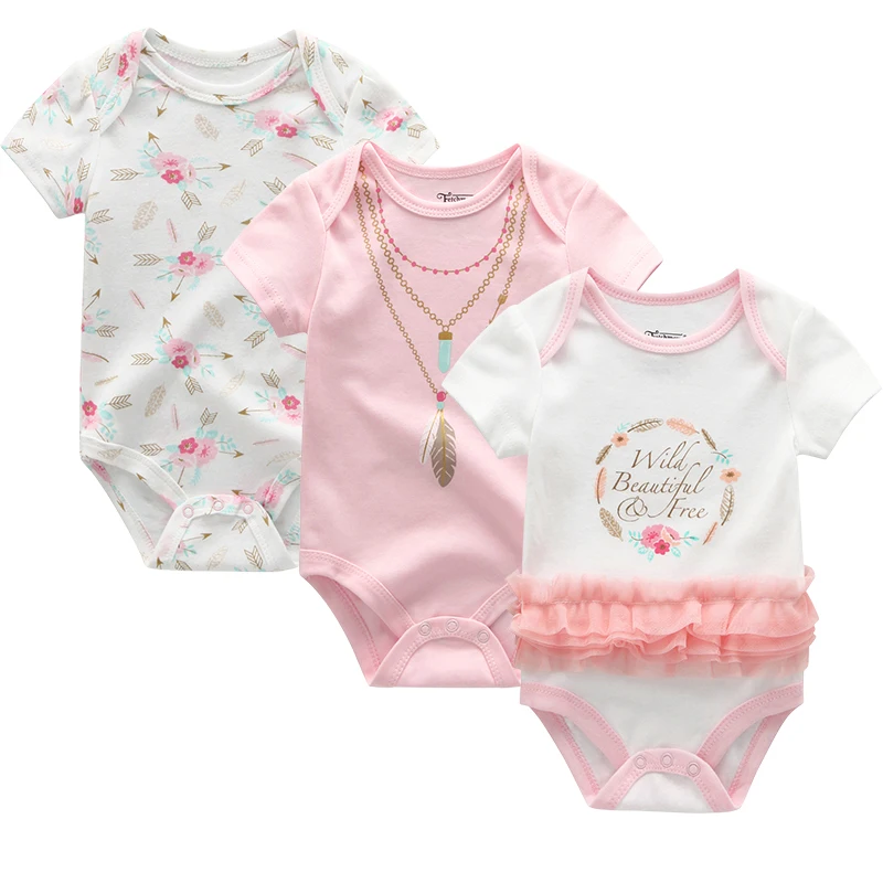 3PCS/Lot Newborn Bodysuits Girls Clothing 0-12M Baby Girl Clothes 100%Cotton Unicorn Baby Boy Clothes Roupas de bebe