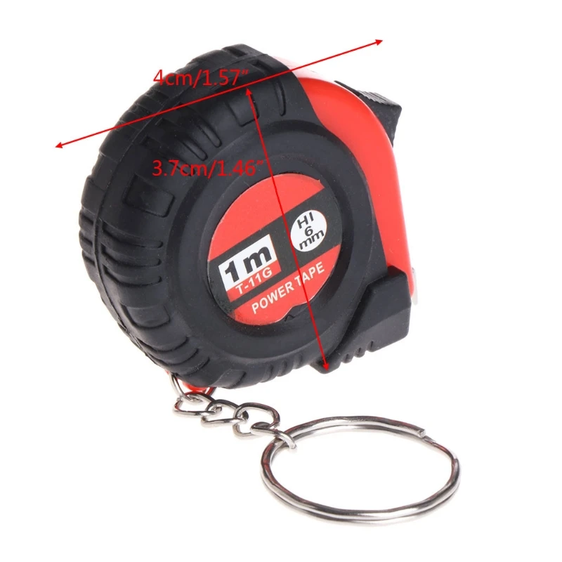 Mini Tape Measures With Key Chain Plastic Portable 1m Retractable Ruler