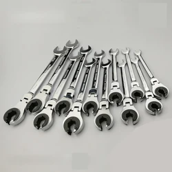 Tubing Ratchet Spanner Combination Wrench Ratchet Flex-head  Metric Oil  Flexible Open End Wrenches Tools