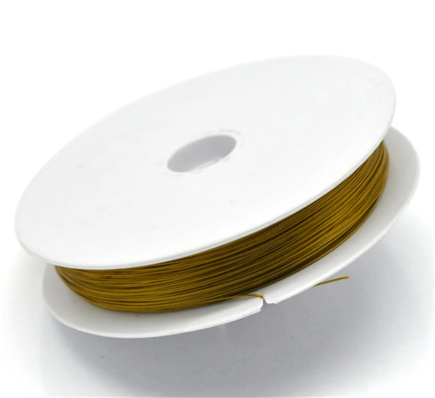 DoreenBeads golden tone Steel Beading Wire 0.38mm, sold per lot of 1 roll(80M) (B15910), yiwu