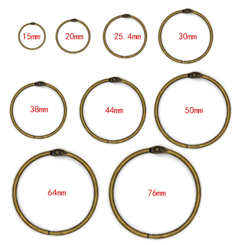 High Quality 2/4/5/10Pcs Metal Ring Binder15 - 76mm DIY Albums Loose-Leaf Book Hoops Opening Binding Supplie Photo Album   Offic