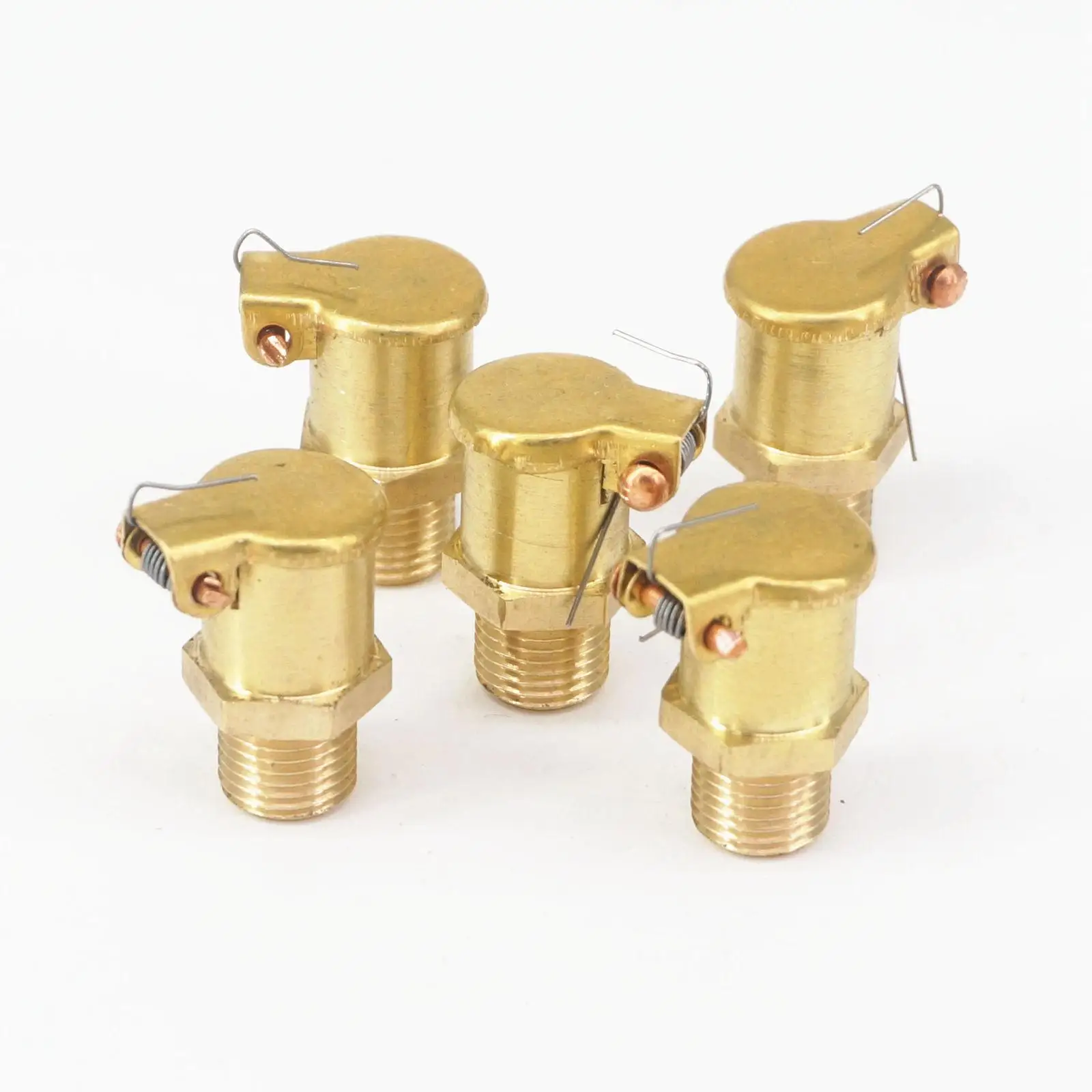 LOT 10 13mm OD M10 x 1mm Metric Male Brass Plated Zinc Alloy Grease Oil Cup Oiler Spring Flip Cap for Hit Miss Engine Motor