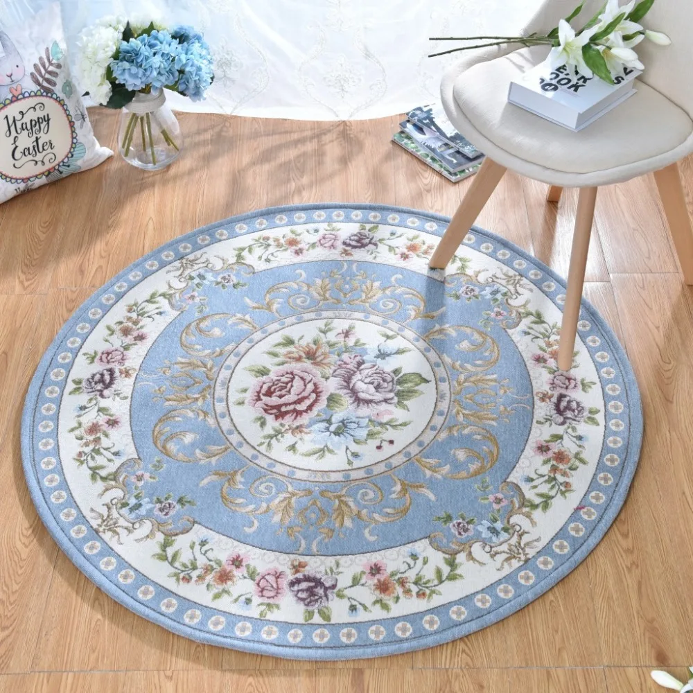 beibehang Modern new Dornier round carpet Home living room bedroom round jacquard carpet anti-skid round chair cushion Table mat