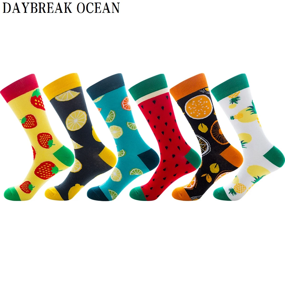 

Unisex New Fashion Men Socks Women Novelty Funny Fruits Combed Cotton Socks Men's Big Size Crew Socks Manufacturer Wholesale