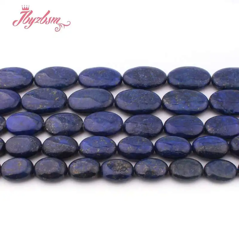 Natural Blue Oval Lapis Lazuli Stone Beads Loose 12x16/18x25mm For DIY Necklace Bracelets Jewelry Making 15\