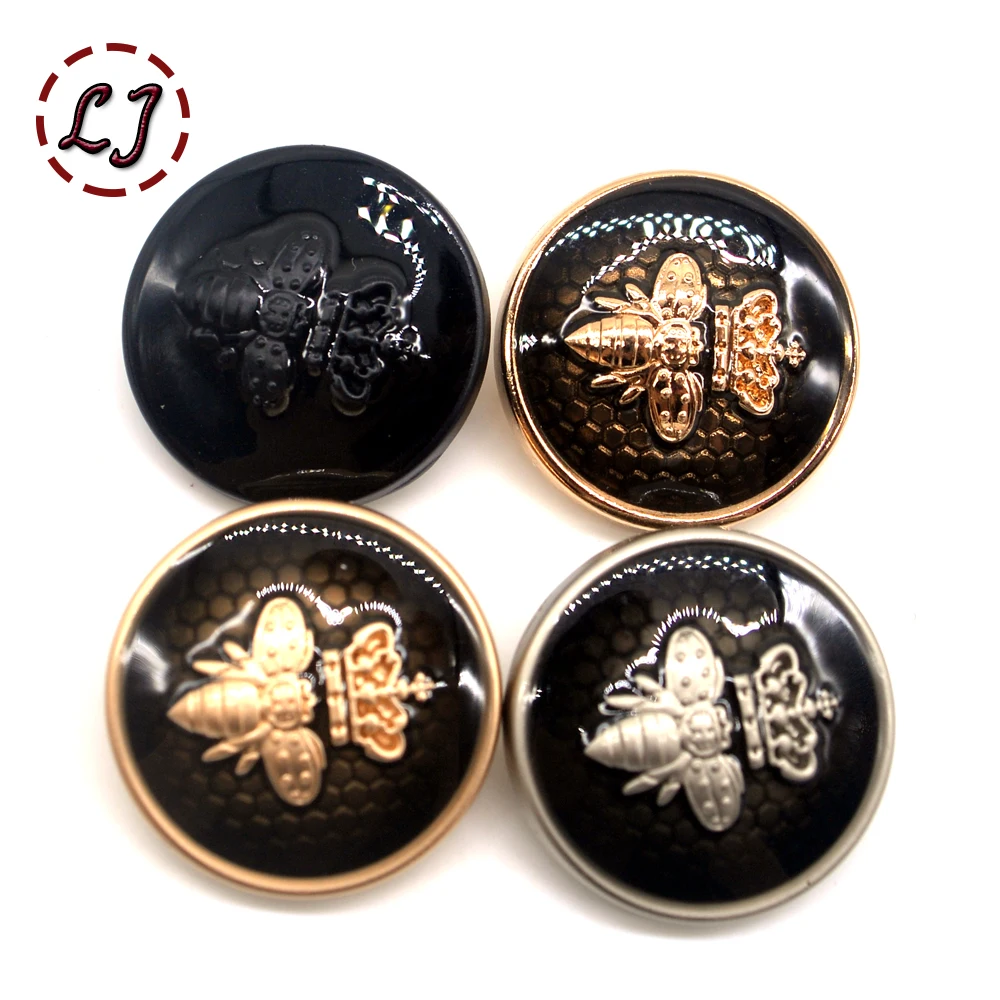 Fashion decorative metal buttons British style bee shape sewing buttons for women shirt suit overcoat garment accessories DIY