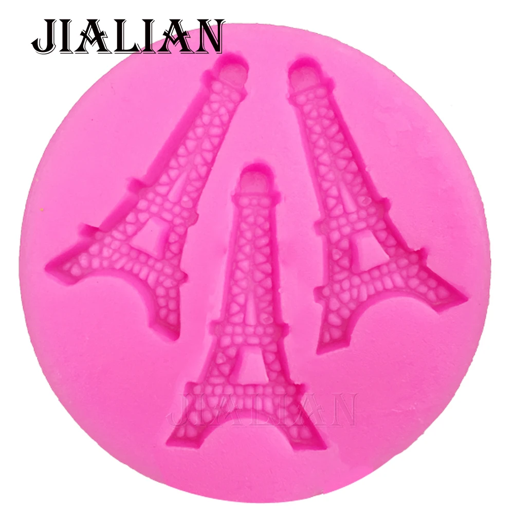 3 Hole Eiffel Tower chocolate Party cake decorating tools DIY baking cooking mould fondant silicone mold T0176