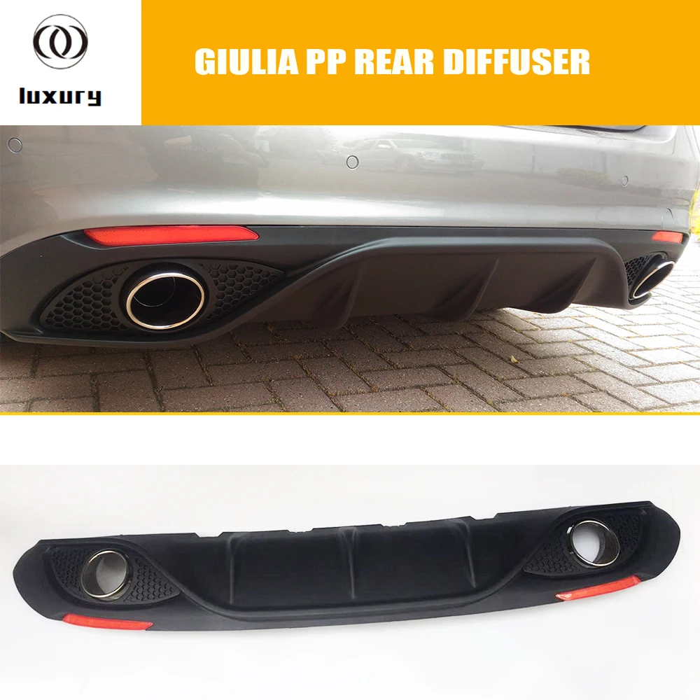 ABS Rear Bumper Diffuser for Alfa Romeo Giulia 200p 280p 2017 up