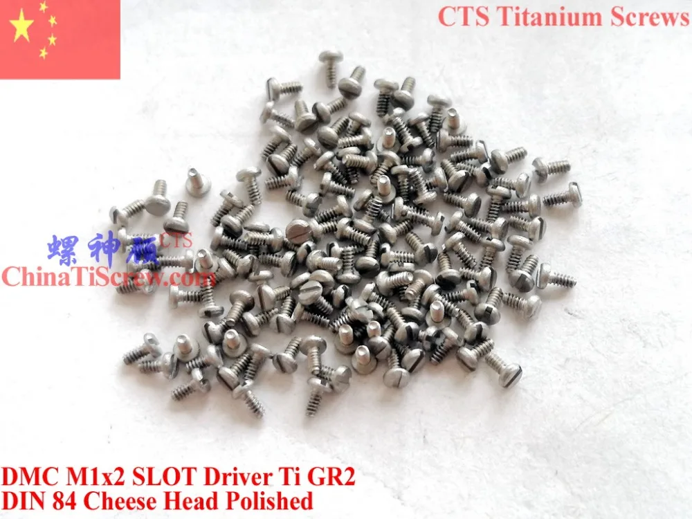 DIN 84 ISO 1207 M1 Titanium screws M1x2 M1x3 M1x4 M1x5 M1x6 Cheese Head SLOT Driver Ti GR2 10 pcs QCTI Screw