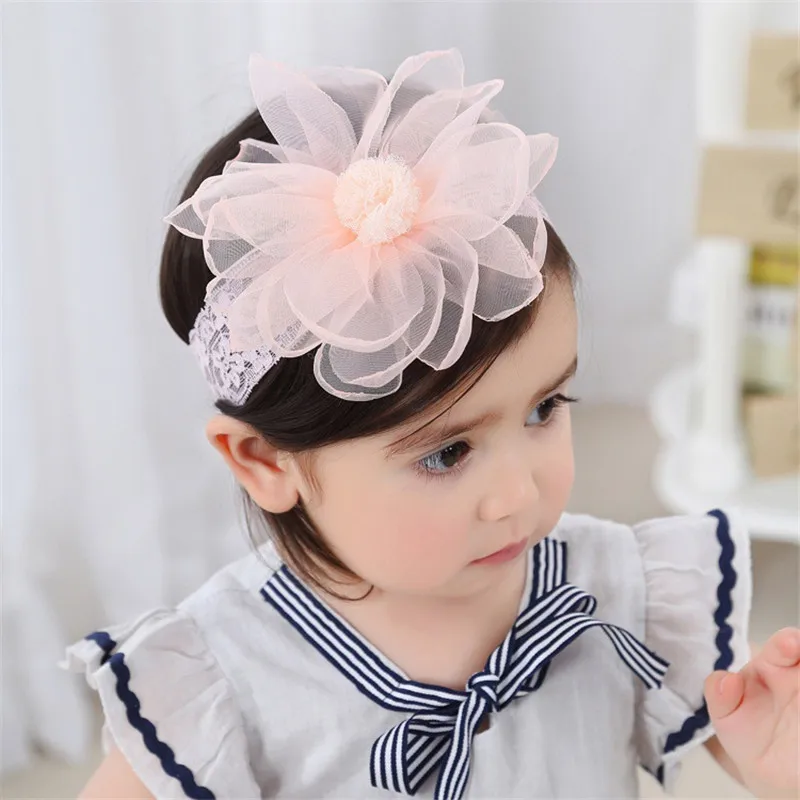 2020 korean hairband Newborn children Hair Accessories Lovely photographed photos Girl Lace Flower Hair Band Headband headwear