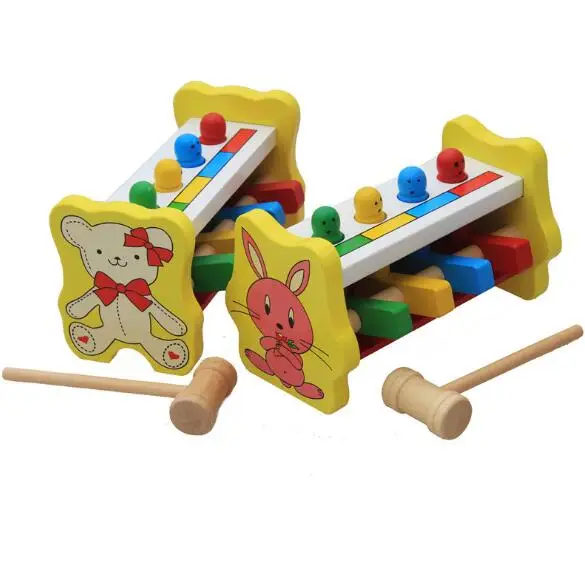 Wooden Hammer Toys Stick Hammer Box Toddlers Educational Puzzle Toys for Children YH1085