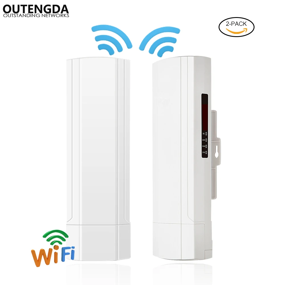 

Wireless Outdoor CPE AP 3km Long Range 2.4Ghz 300Mbs 14dBi ANT Wireless Bridge Digital Display WiFi AP Router with POE Adapter