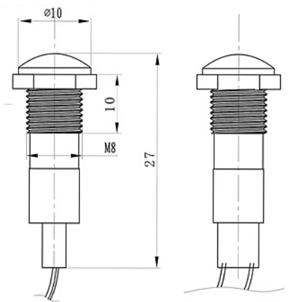 FILN 8 mm 12V 24V  Indicator Light Power LED Indicator Panel Light Pilot 110V 220V Red Pilot Light with Signal Light
