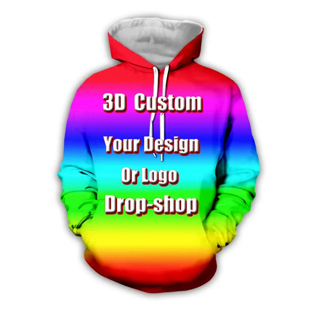 Nieuwste Creëren Uw Eigen Klant Ontwerp Anime/Foto/Star/Je Wilt/Zanger Patroon/DIY hoody 3D Print Sublimatie hoodies