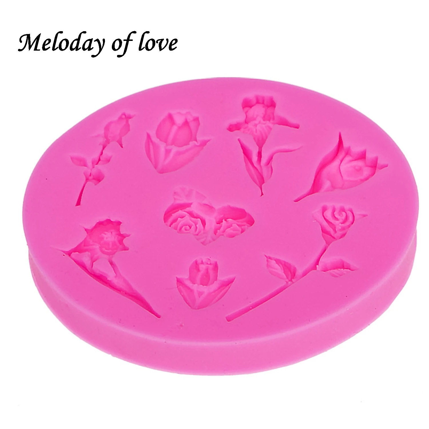 Roses flowers chocolate wedding cake decorating tools silicone mold dessert decorators moulds T0002