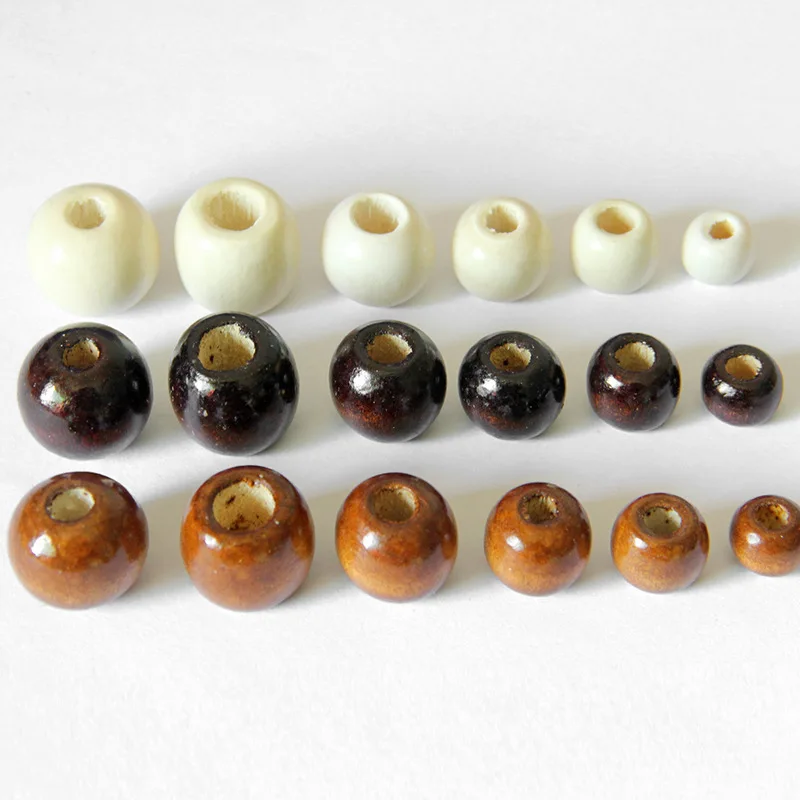 100pcs Wholesale 9*10/11*12/13*14/15*16/17*18mm Handmade Round Wood Spacer Bead for Jewelry Making Bracelet Necklace Accessories