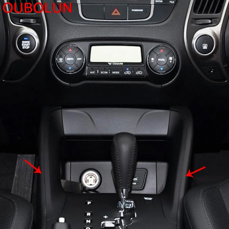 OUBOLUN ABS Chrome For Hyundai Tuscon IX35 2010 2011 2012 2013 2014 Car Inner Gear Shift Panel Cover Interior Decoration Trim