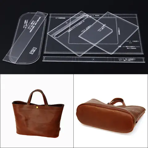 Acrylic Template Handmade Handbag Leather Pattern DIY Leathercraft Sewing Pattern Stencils 31x24x13cm
